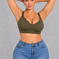 Seamless wireless nursing bra with scalloped V-neck and clip-down straps