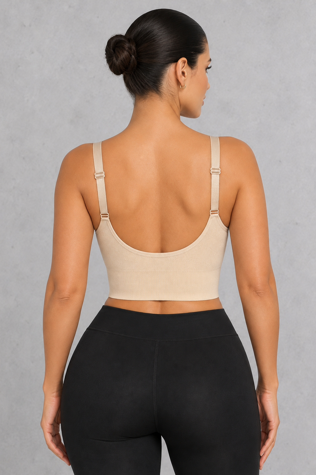 Seamless nursing crop top bra with clip-down straps and ruched front