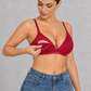 Ultra-thin lace-trim nursing bra with clip-down cup