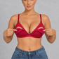 Ultra-thin lace-trim nursing bra with clip-down cup