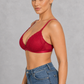 Ultra-thin lace-trim nursing bra with clip-down cup