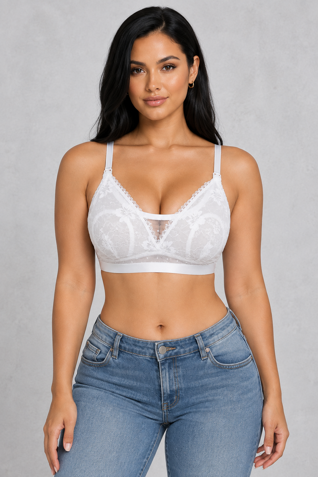 Sculp Lace Mesh Nursing Bra – Front Snap Maternity Bra