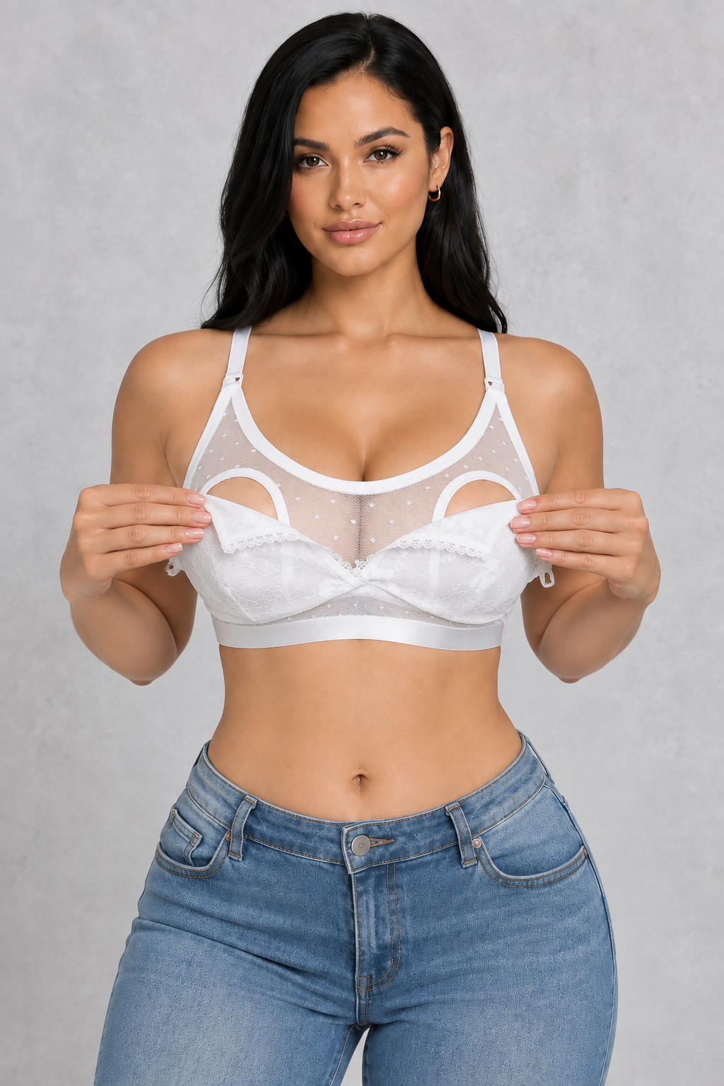 Sculp Lace Mesh Nursing Bra – Front Snap Maternity Bra