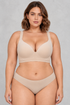 Sculp Wireless Plunge Push-Up Bra in Beige – front