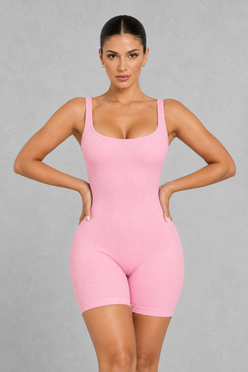 SculpStore Ribbed Contour Romper | Seamless Shaping & Comfort