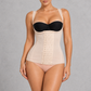 Open bust postpartum faja bodysuit with hook-front closure