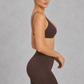 Sculp Low Back Push-Up Sports Bra in Dark Brown – side view