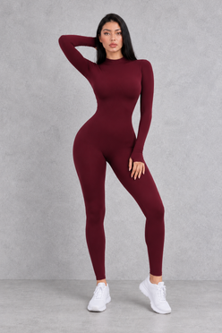 Sculp Thermal Long-Sleeve Zip Yoga Jumpsuit