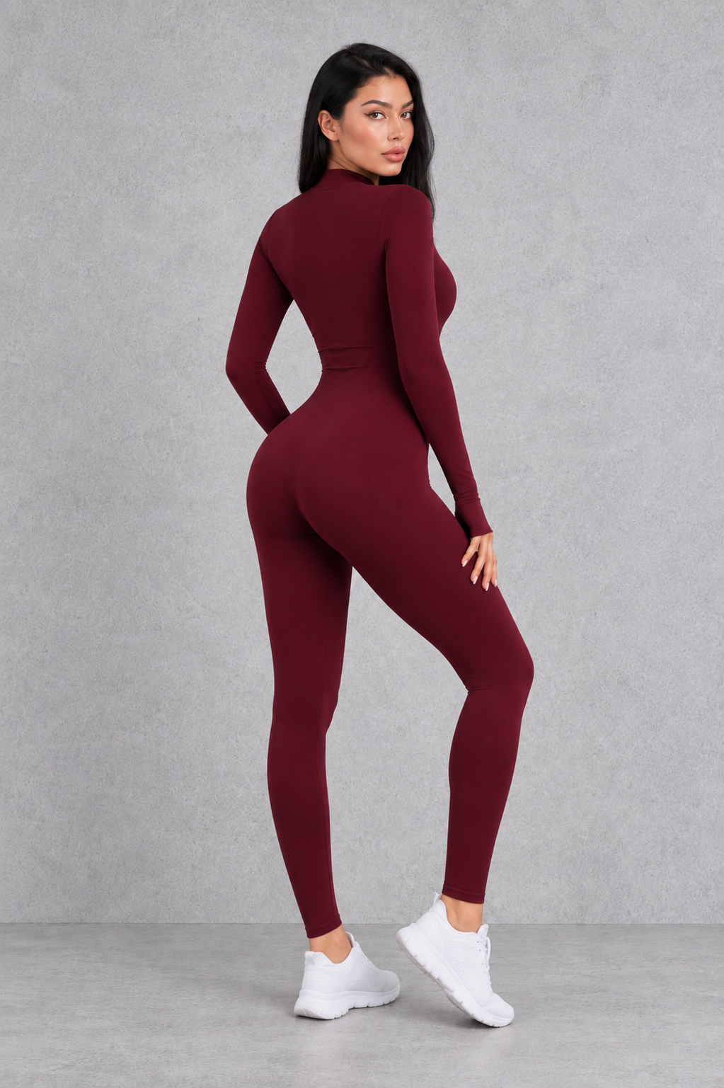 Sculp Thermal Long-Sleeve Zip Yoga Jumpsuit