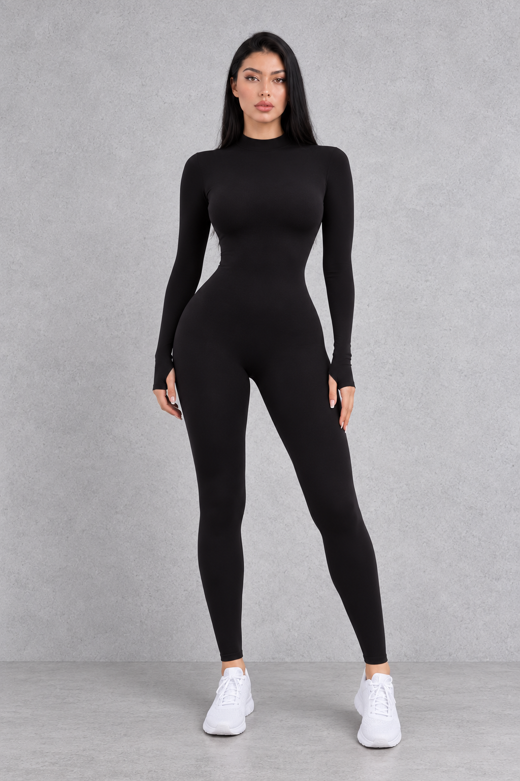 Sculp Thermal Long-Sleeve Zip Yoga Jumpsuit