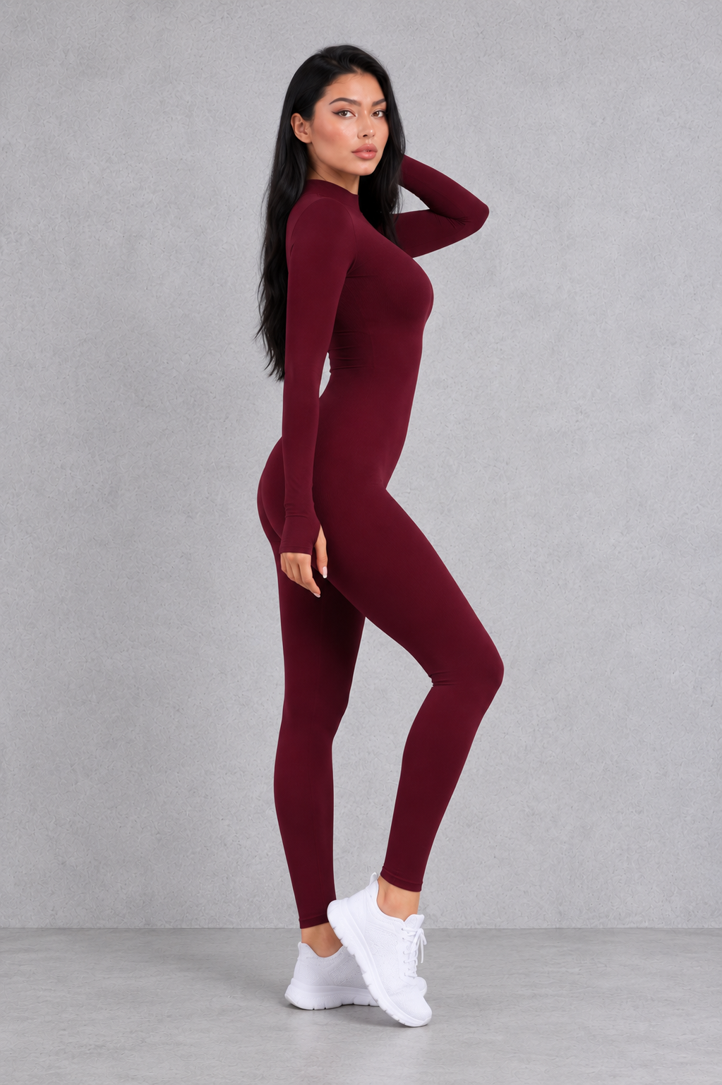 Sculp Thermal Long-Sleeve Zip Yoga Jumpsuit