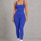 Sculp Seamless Ribbed Hip-Lift Workout Jumpsuit