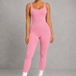 Sculp Seamless Ribbed Hip-Lift Workout Jumpsuit