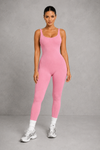 Sculp Seamless Ribbed Hip-Lift Workout Jumpsuit