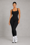 Sculp Seamless Ribbed Hip-Lift Workout Jumpsuit