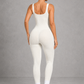 Sculp Seamless Ribbed Hip-Lift Workout Jumpsuit