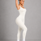 Sculp Seamless Ribbed Hip-Lift Workout Jumpsuit