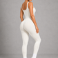 Sculp Seamless Ribbed Hip-Lift Workout Jumpsuit
