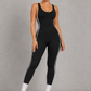 Sculp Cross-Back Ribbed Seamless Yoga Jumpsuit