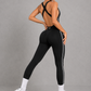 Sculp Cross-Back Ribbed Seamless Yoga Jumpsuit