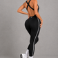 Sculp Cross-Back Ribbed Seamless Yoga Jumpsuit