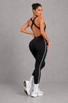 Sculp Cross-Back Ribbed Seamless Yoga Jumpsuit