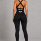 Sculp Criss-Cross Open-Back Yoga Jumpsuit