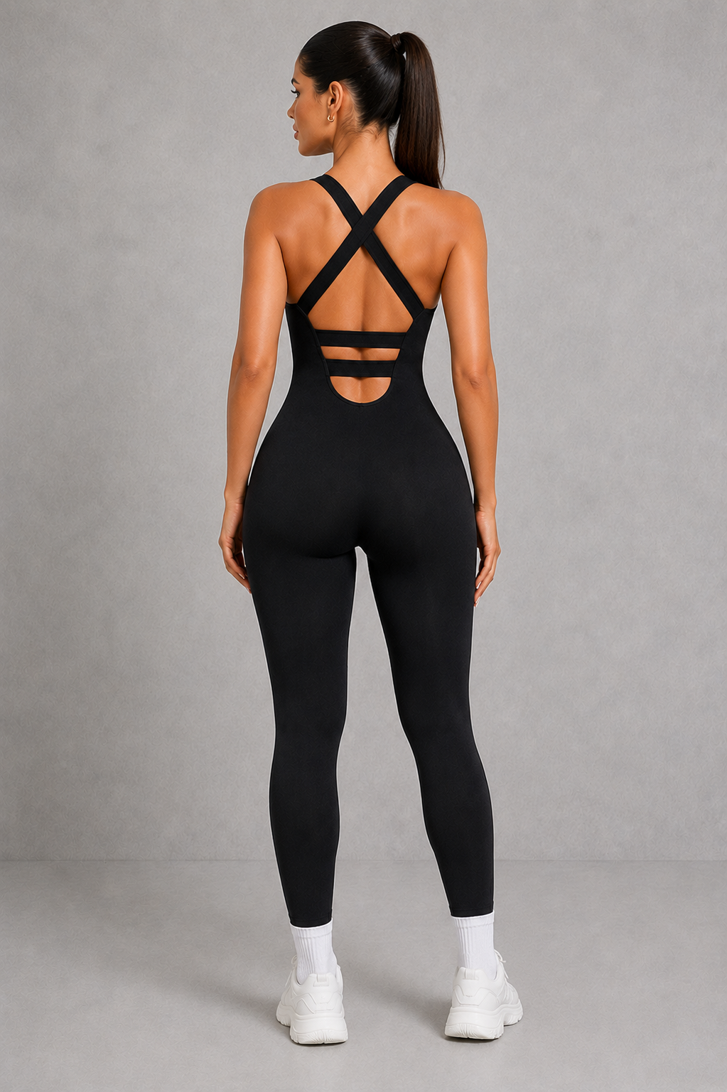 Sculp Criss-Cross Open-Back Yoga Jumpsuit