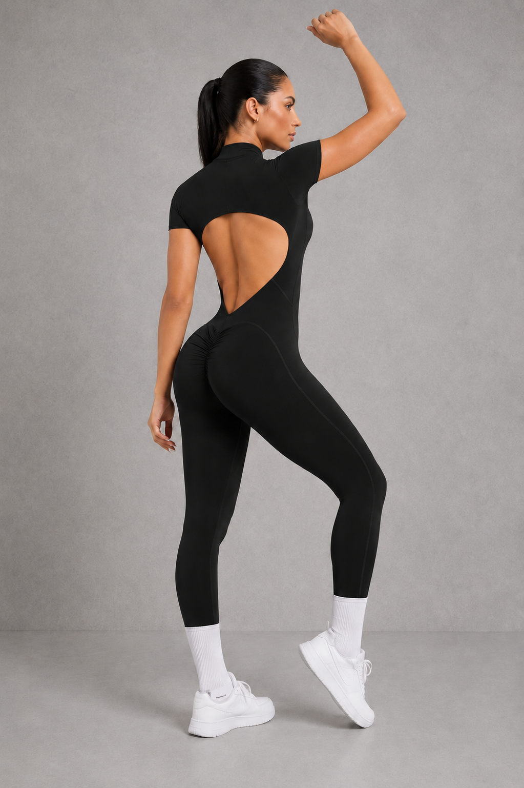 Sculp Backless Scrunch Butt-Lift Yoga Jumpsuit