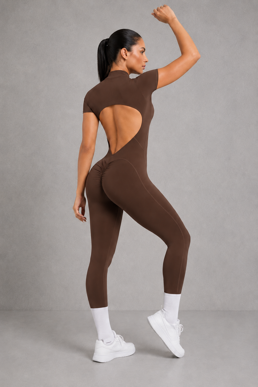 Sculp Backless Scrunch Butt-Lift Yoga Jumpsuit