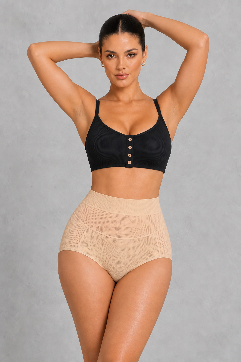 High-waisted padded bum and hip enhancer knickers