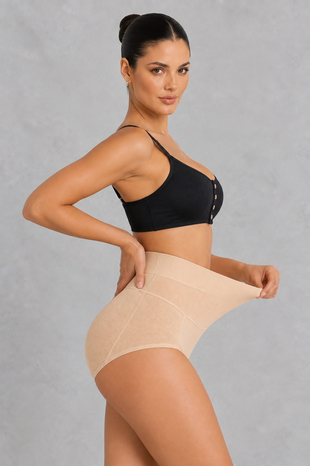 High-waisted padded bum and hip enhancer knickers