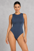 Backless seamless high neck tank bodysuit with thong back