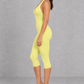 Sculp Halter Wrap Top & Capri Leggings Set in Yellow – side view