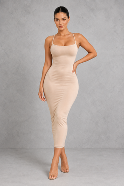 Sculp Backless Suspender Slim-Fit Midi Dress