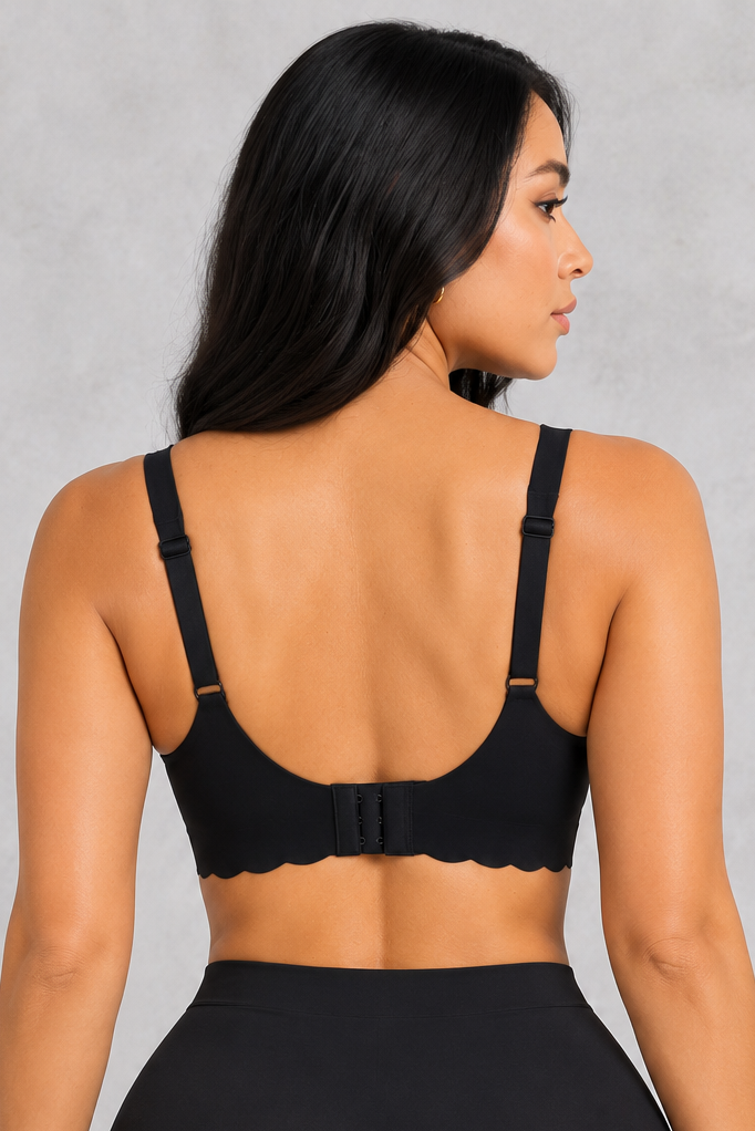 Sculp scalloped deep V push-up bra, side view