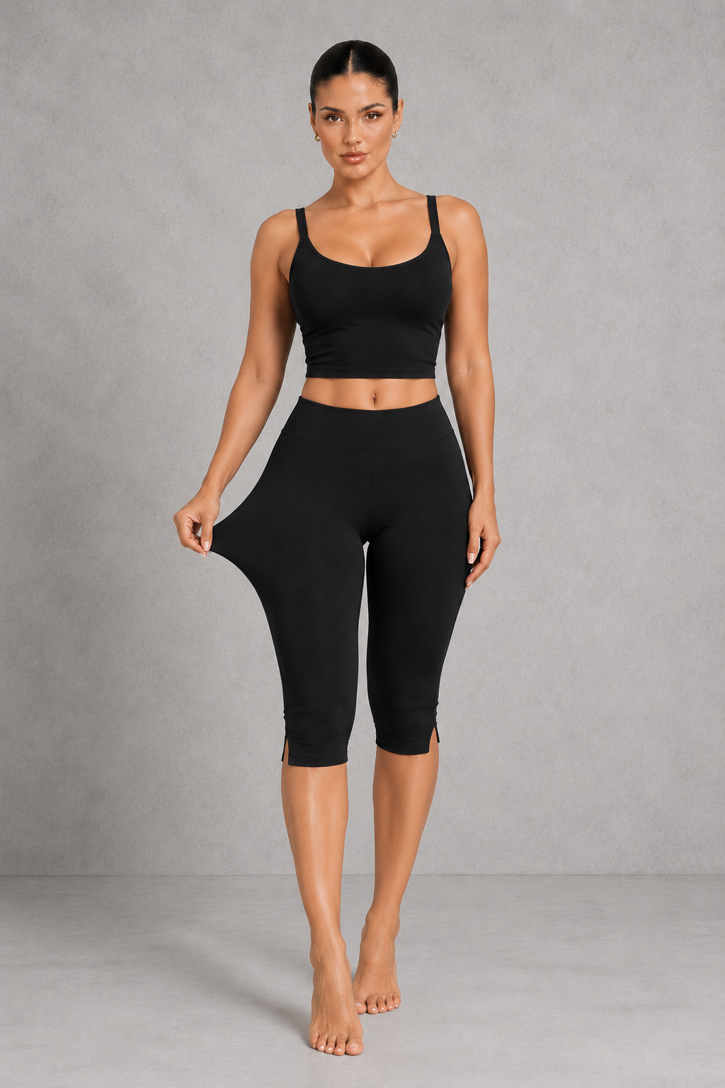 Sculp Split-Hem Capri Fitness Pants