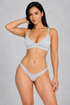 Sculp Cotton Triangle Bralette & Thong Set in grey – front view