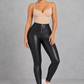 Sculp Tummy Control Faux Leather Leggings – High Waist Sculpting Zip Front