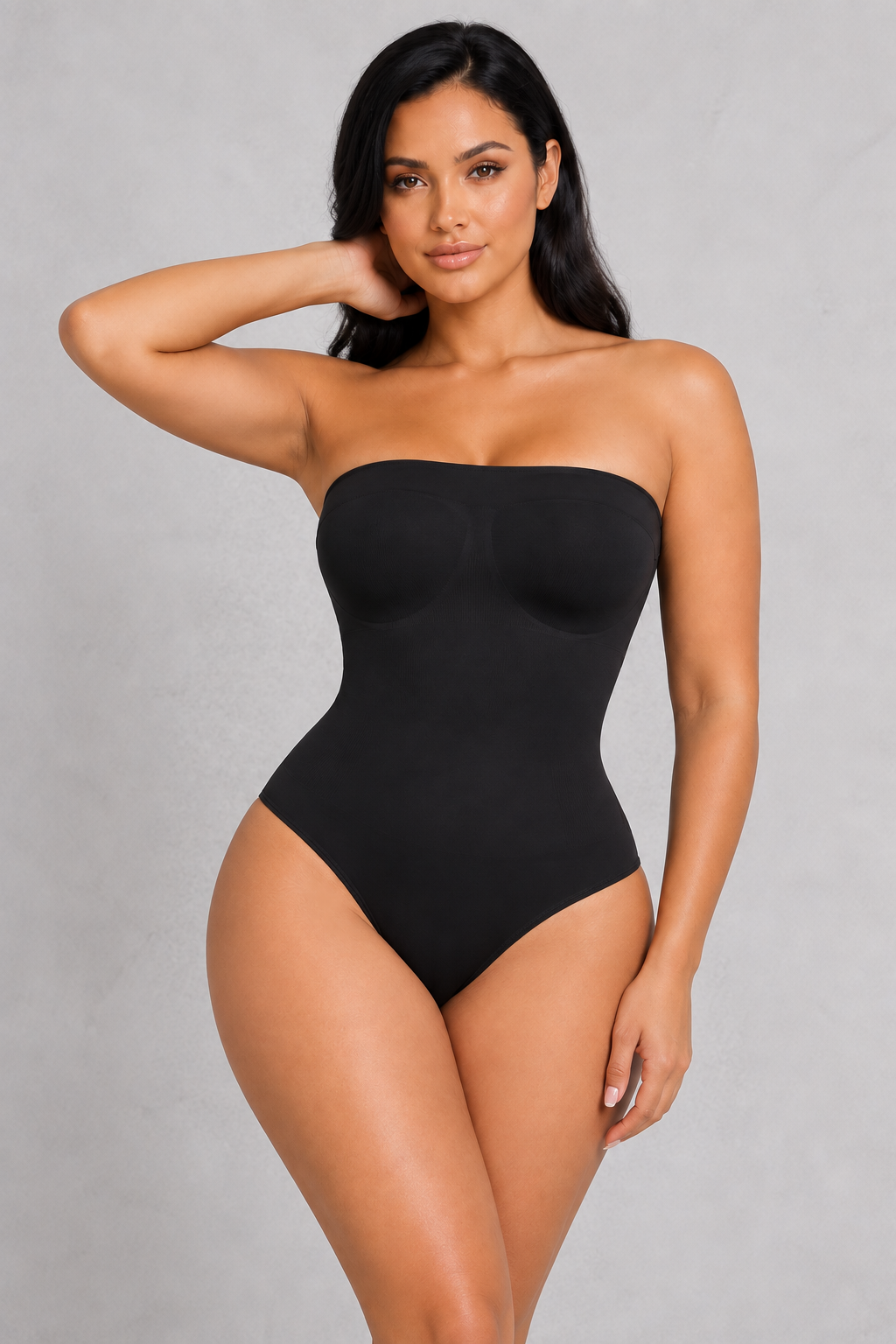 Sculp strapless backless shaping bodysuit in black