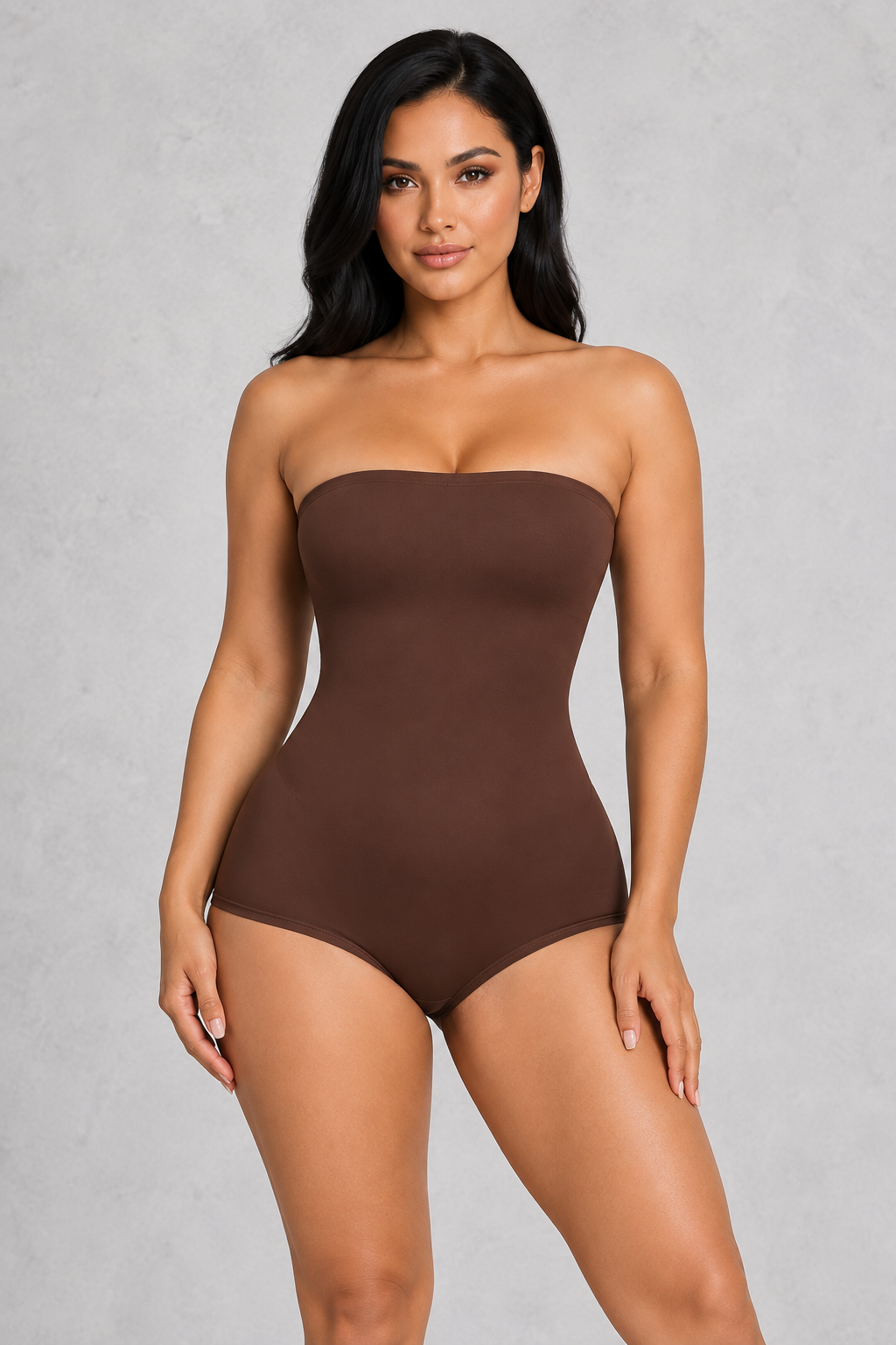 Sculp strapless backless shaping bodysuit, back view with butt lift