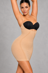 Sculp plus size open bust shaping slip in nude, worn with own bra