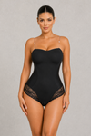 Sculp Strapless Lace-Trim Tummy Control Shaping Bodysuit