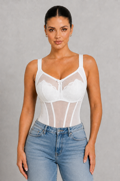 Sculp Lace Mesh Sheer Shaping Top