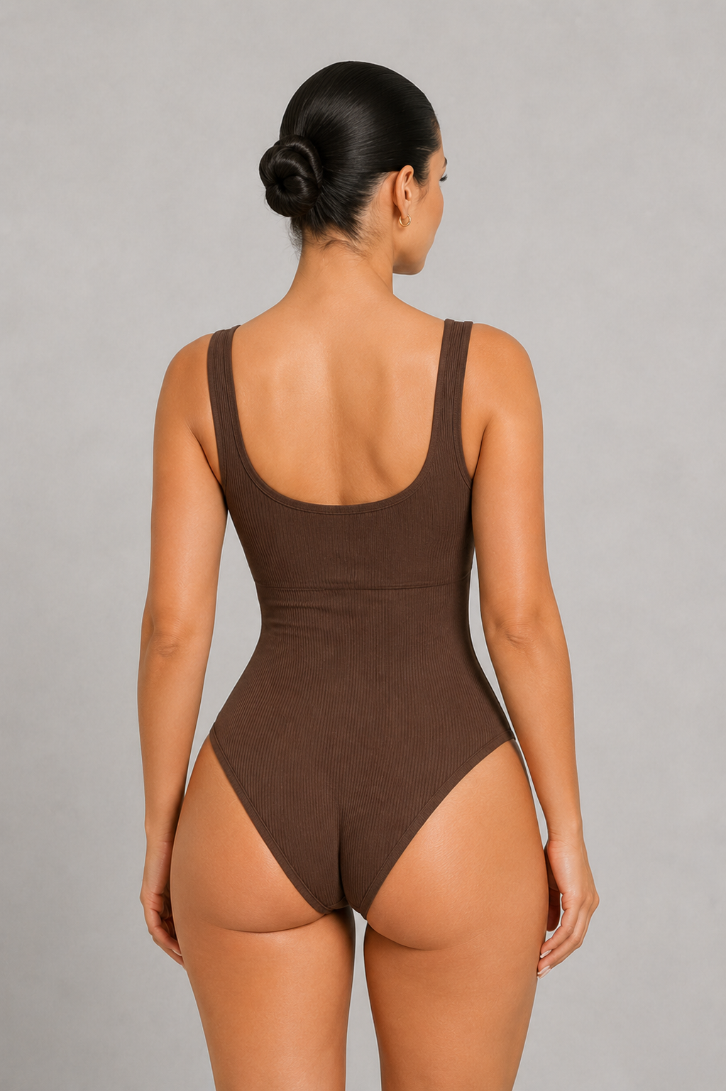Sculp Ribbed Square Neck Sleeveless Bodysuit