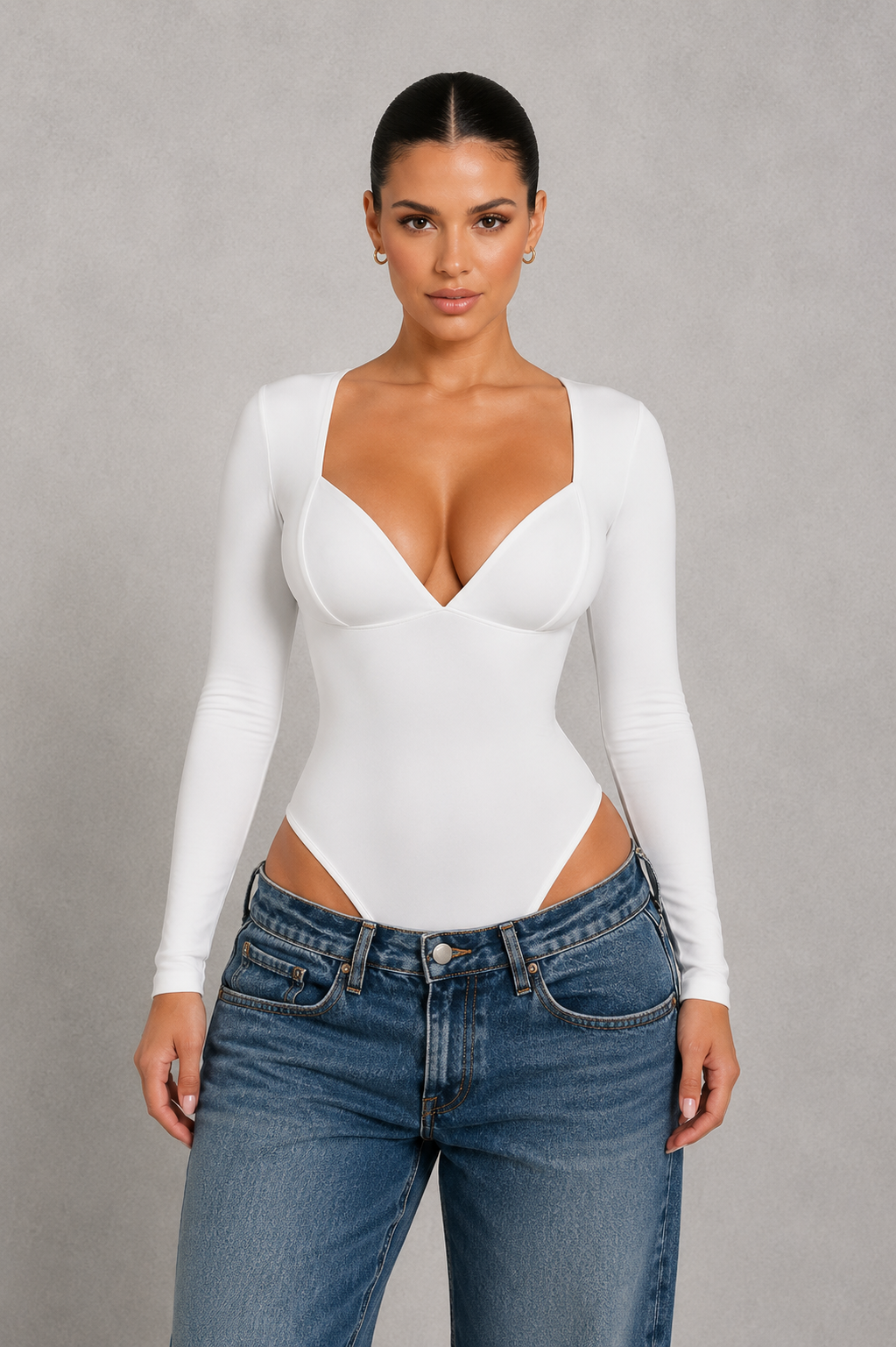 Sculp V-Neck Long Sleeve Bodysuit