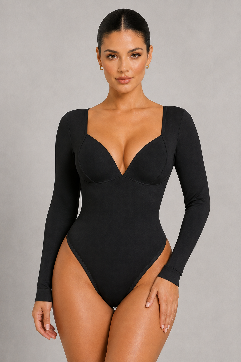 Sculp V-Neck Long Sleeve Bodysuit