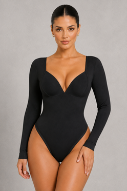 Sculp V-Neck Long Sleeve Bodysuit