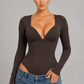Sculp V-Neck Long Sleeve Bodysuit
