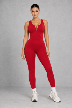 Sculp Shaping Workout Jumpsuit – Zip Front Tummy Control One Piece